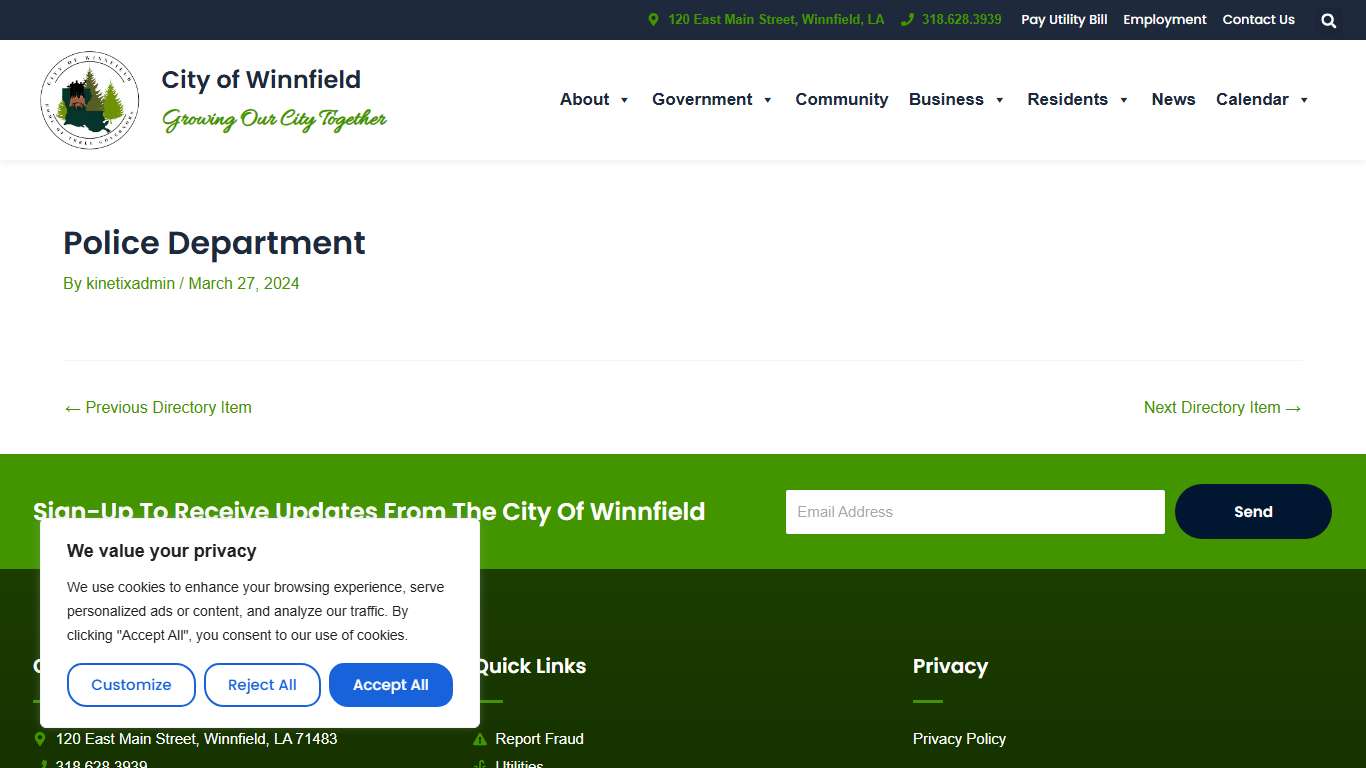 Police Department - City of Winnfield, Louisiana